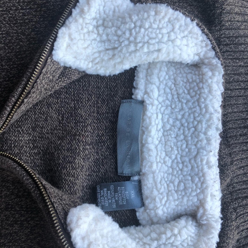 Oscar De La Renta Sherpa Collar 1/4 Zip Sweater - Picture 5 of 7